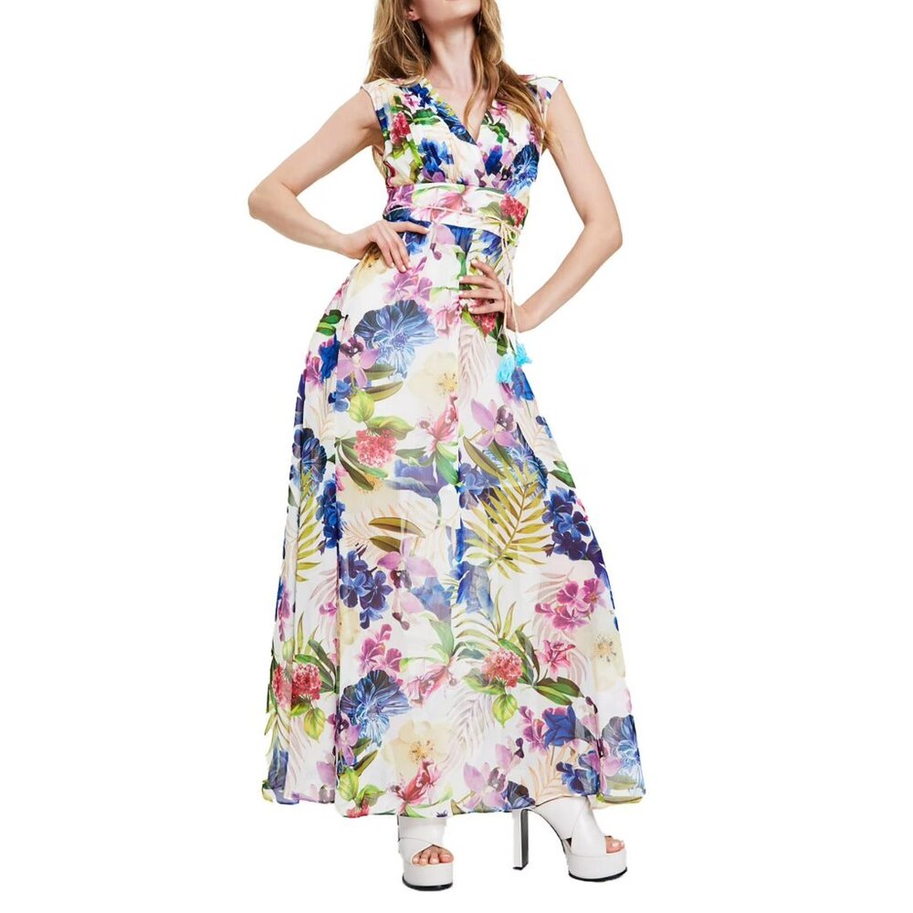 Guess Floral Print Gilda Maxi Dress - Tropicalia - XS